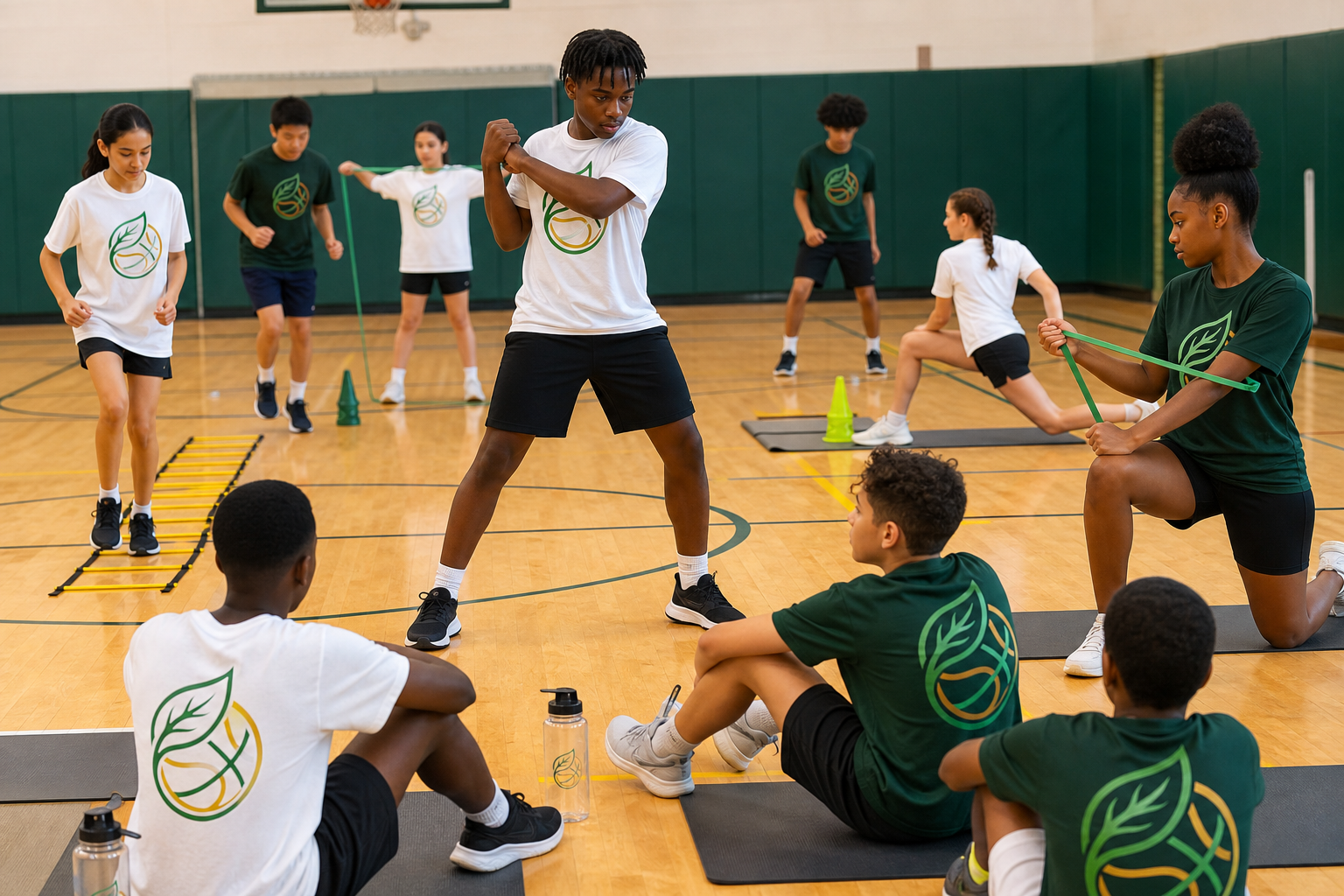 Young people taking part in a structured movement session