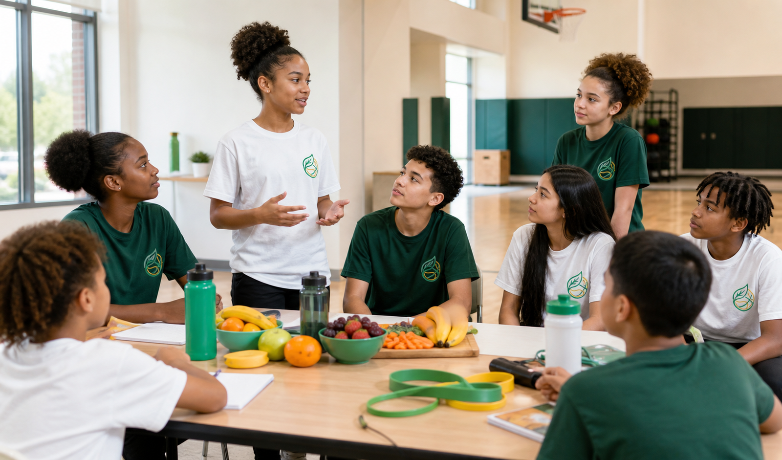 Young people participating in a wellness education session